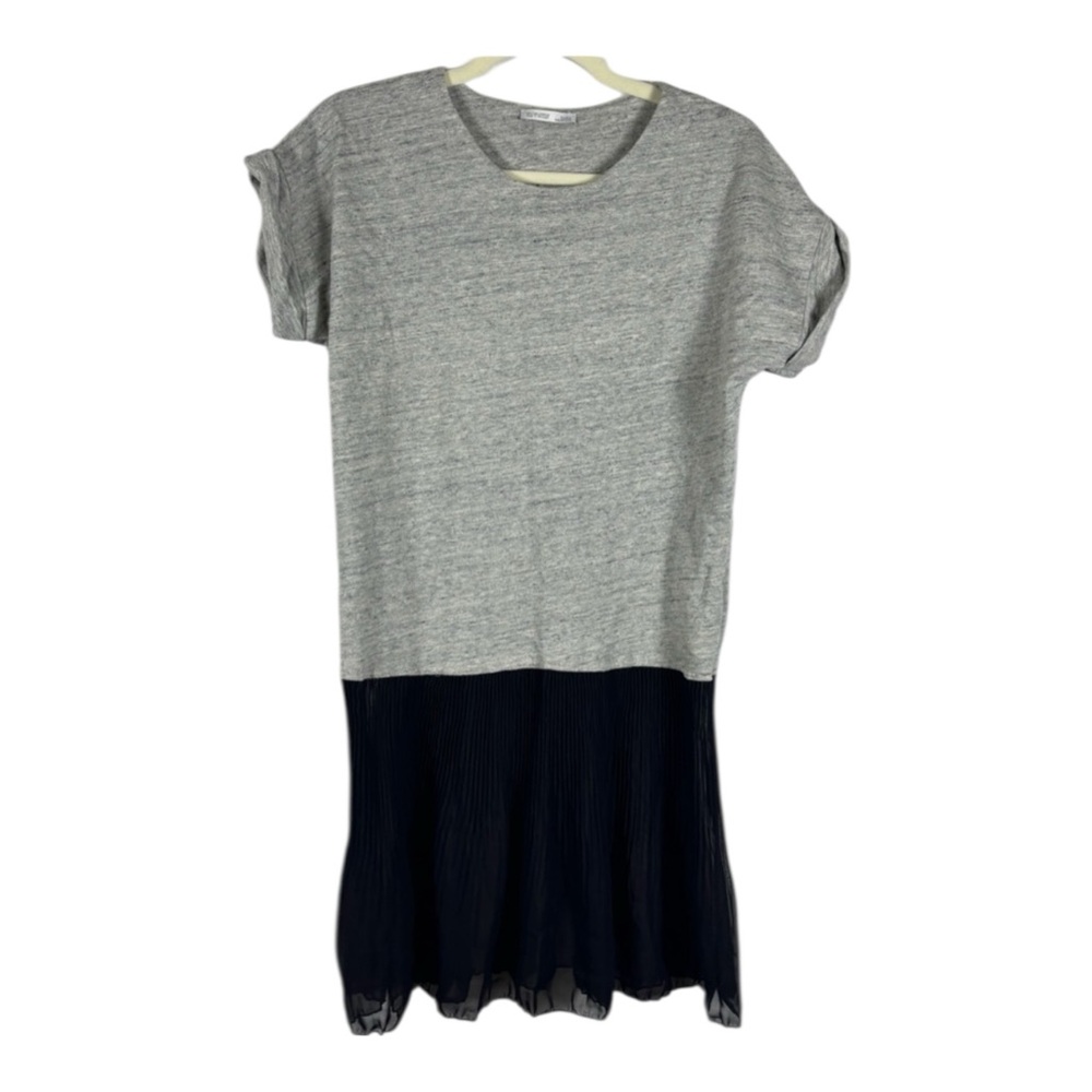 Zara Dress T Shirt Tunic Grey Black- S